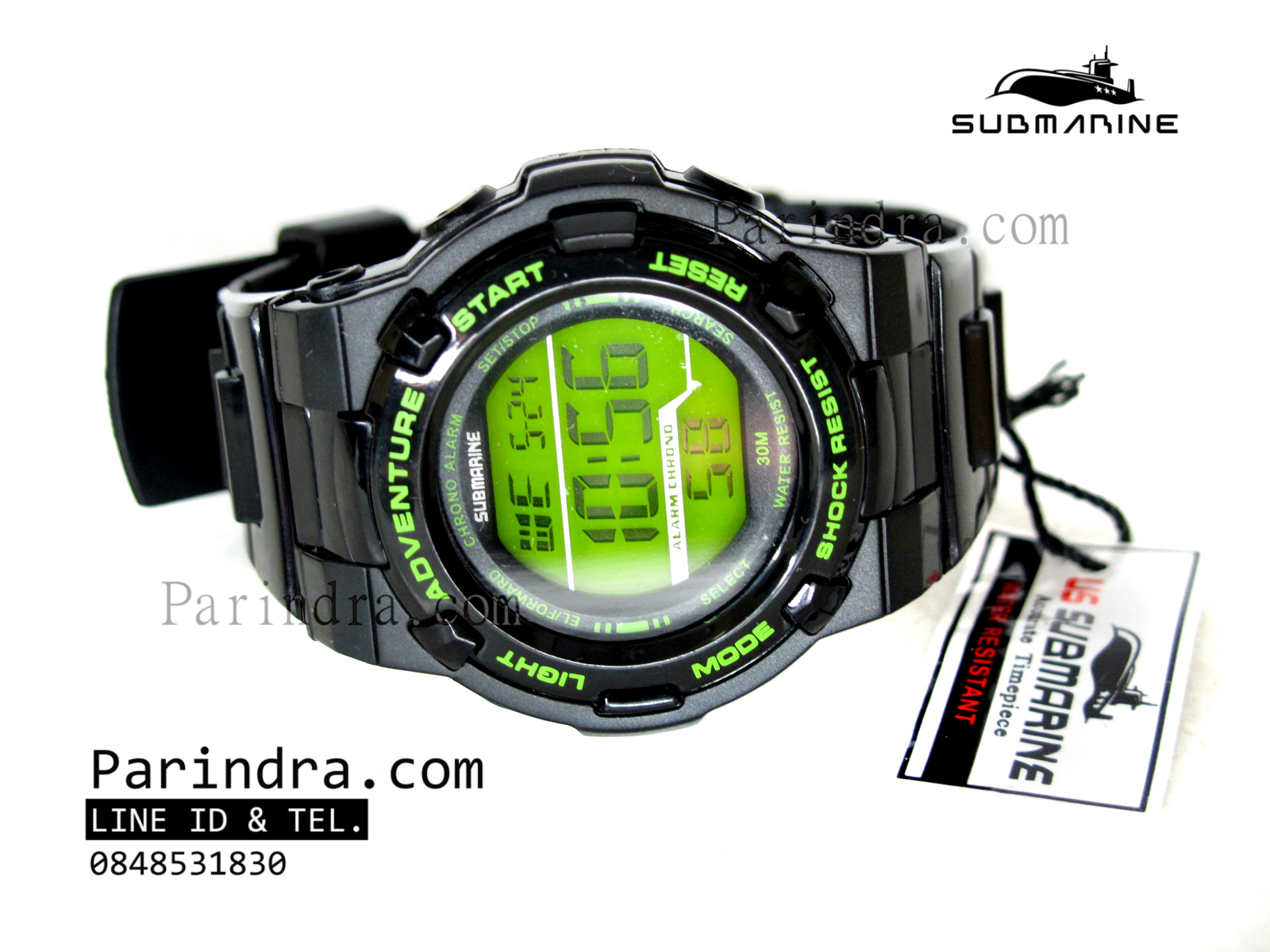 นาฬิกา US submarine รุ่น TP1322L ระบบดิจิตอล ขนาดเล็กเท่า Baby-G สีดำ-เขียว