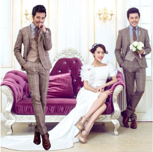 พร้อมเช่า ชุดสูทชาย สีน้ำตาลลายสก๊อต *เหลือเฉพาะไซส์ M*