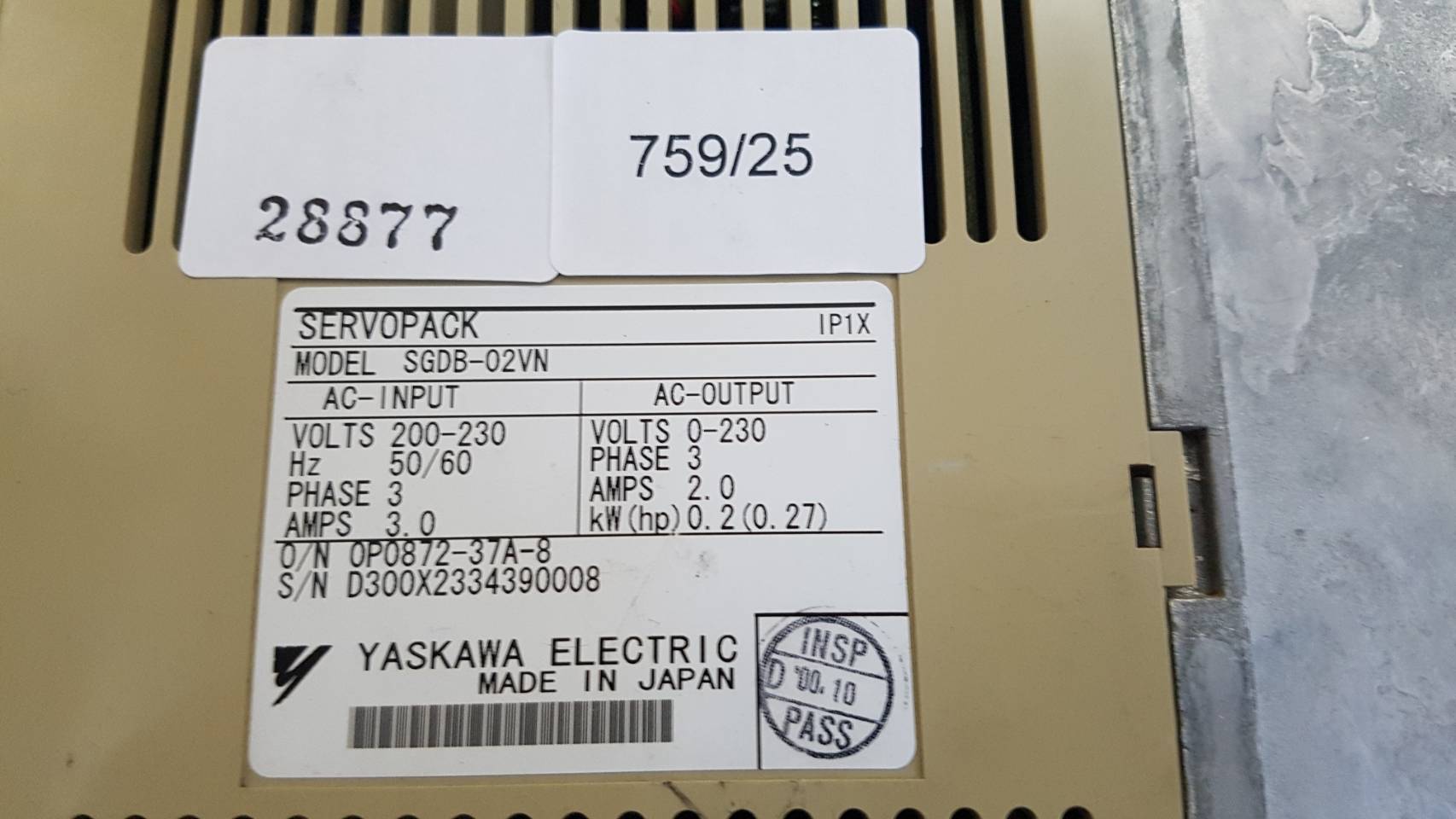 SGDB-02VN SERVO DRIVE " YASKAWA "