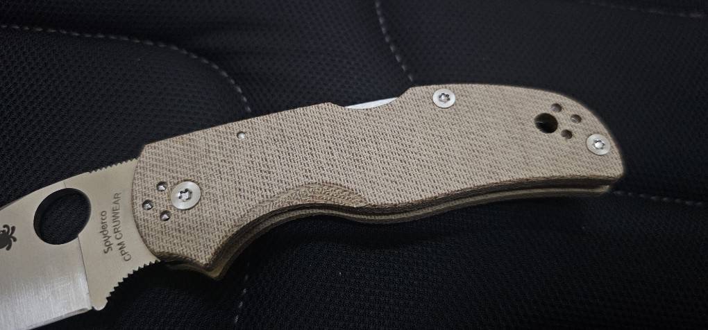 Spyderco Native 5 Lockback Knife Canvas Micarta (3" Satin CRU-WEAR)