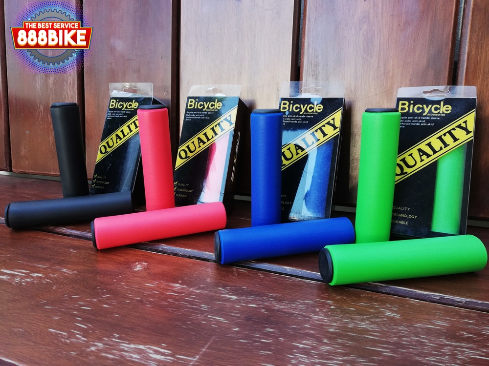 ปลอกแฮนด์ซิลิโคน Bicycle QUALITY MTB Grips Series จับนุ่มมือ มีสีดำ,สีแดง,สีน้ำเงินและสีเขียว