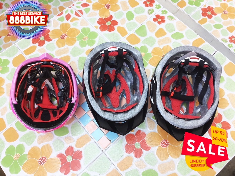 หมวกจักรยาน Roswheel พร้อมไฟ LED (91418) ดำเหลือง ดำคาบอน ชมพู