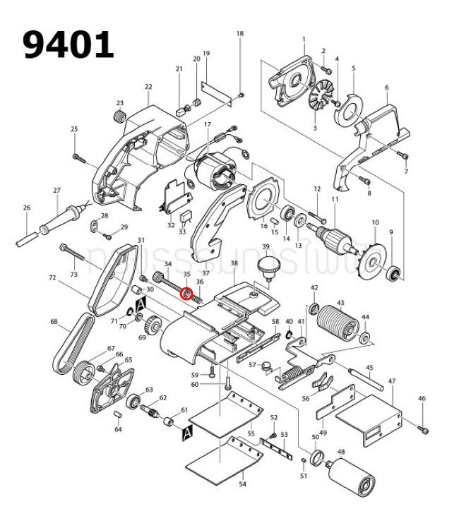 แหวนรอง 8 เครื่องขัดสายพาน Makita BPJ140, DPJ140, BPB180, BPJ180, DPJ180, DPB180 Pn.941202-8 (แท้) ##
