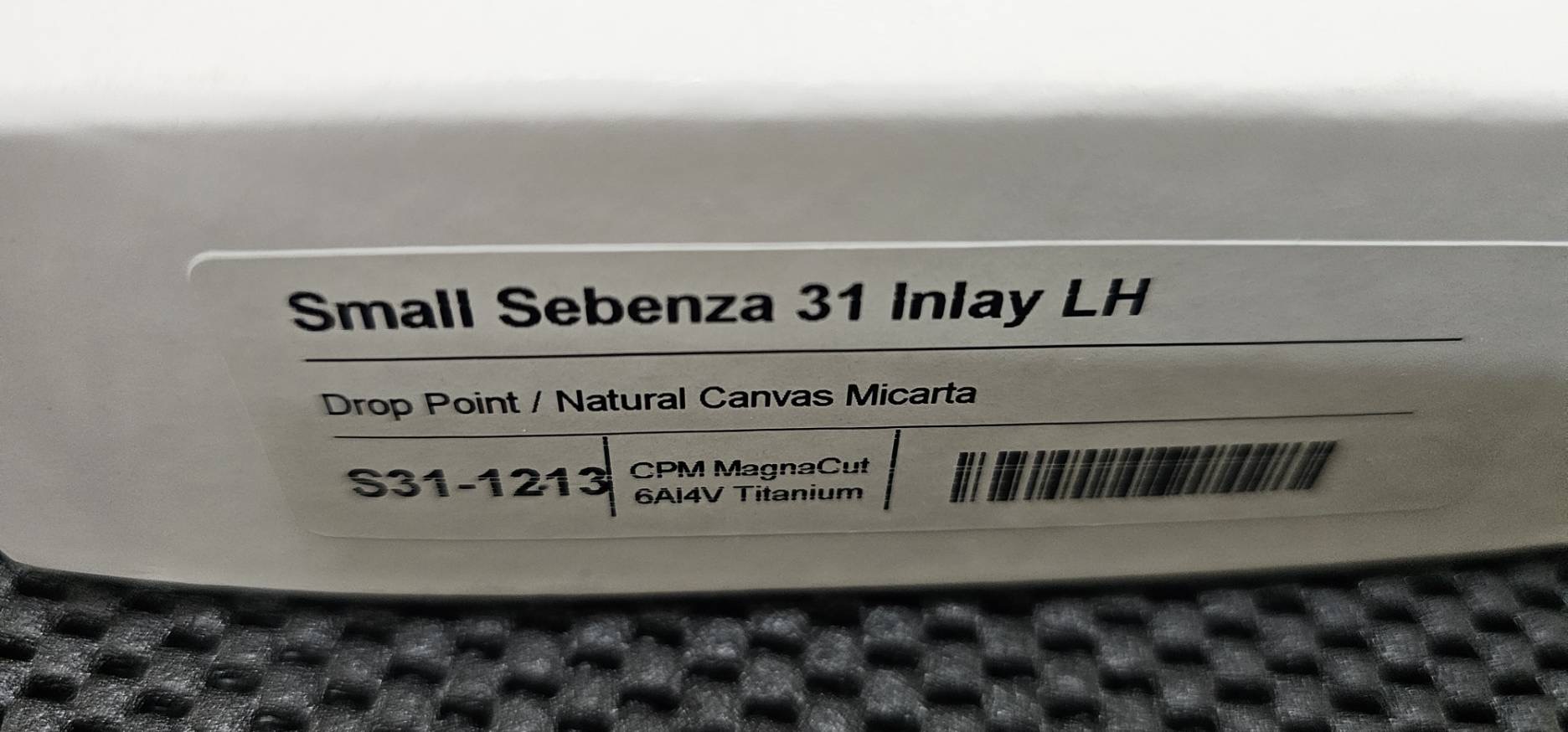 CHRIS REEVE KNIVES - SMALL SEBENZA 31 - LEFT HANDED - NATURAL CANVAS MICARTA INLAY - DROP POINT (มือซ้าย)