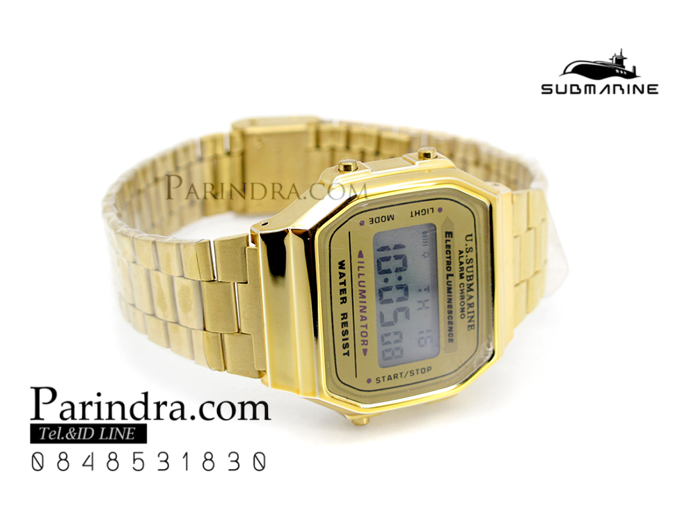 นาฬิกา US submarine รุ่น A158W ทองล้วน ทรงCasio มาร์กี้