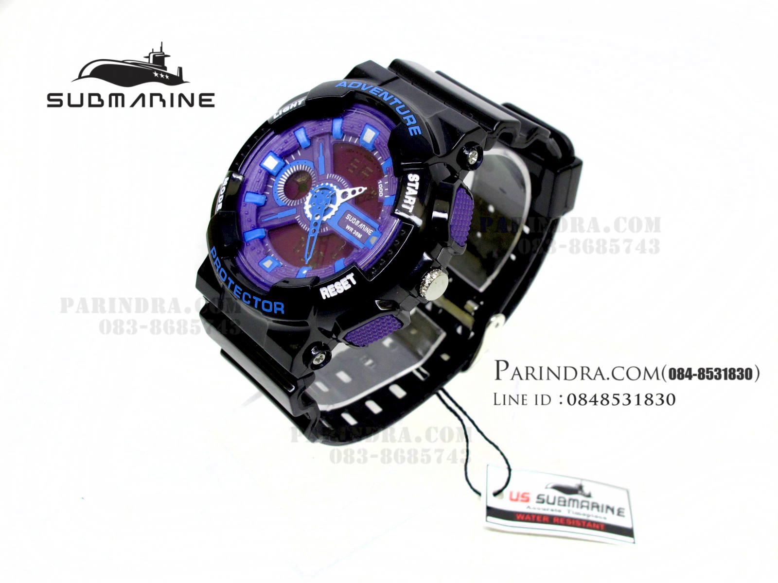 นาฬิกา US submarine Adventure Protector รุ่น TP3163M หน้าปัดสีม่วง-ฟ้า