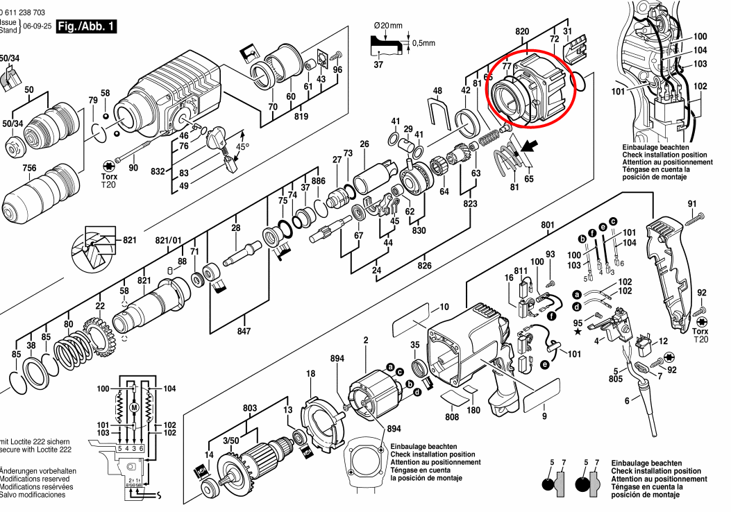โครง อลูมิเนียม สว่านโรตารี่ Bosch รุ่น GBH 2-24, 2SE