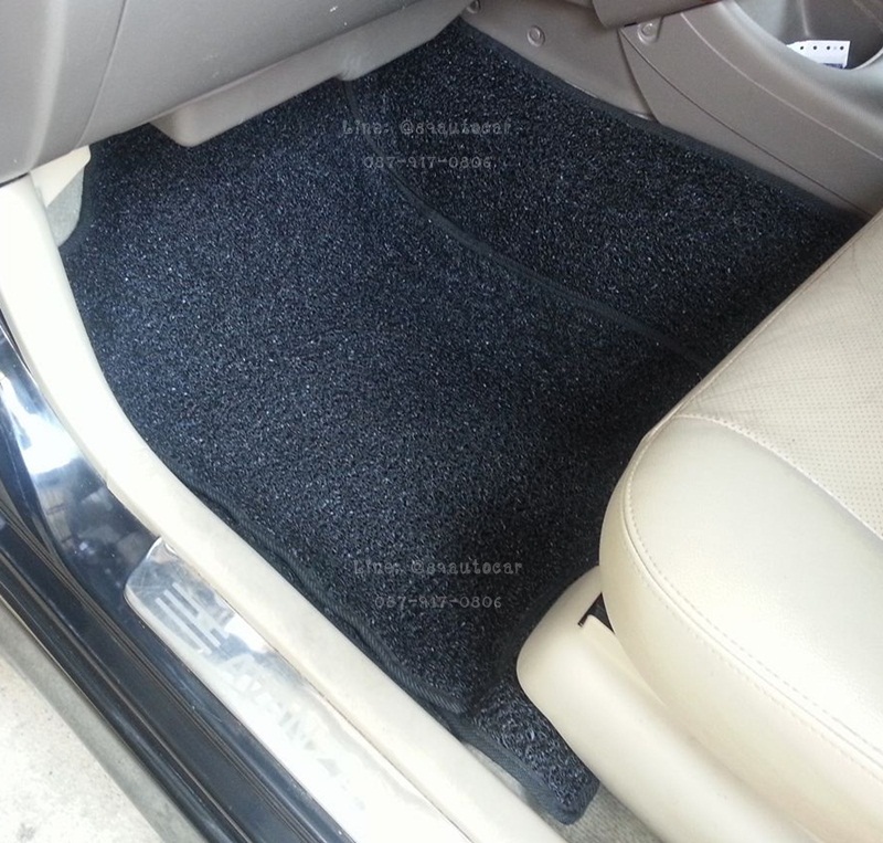 พรมปูพื้นรถยนต์ Toyota Avanza 2008 ไวนิลสีดำขอบดำ