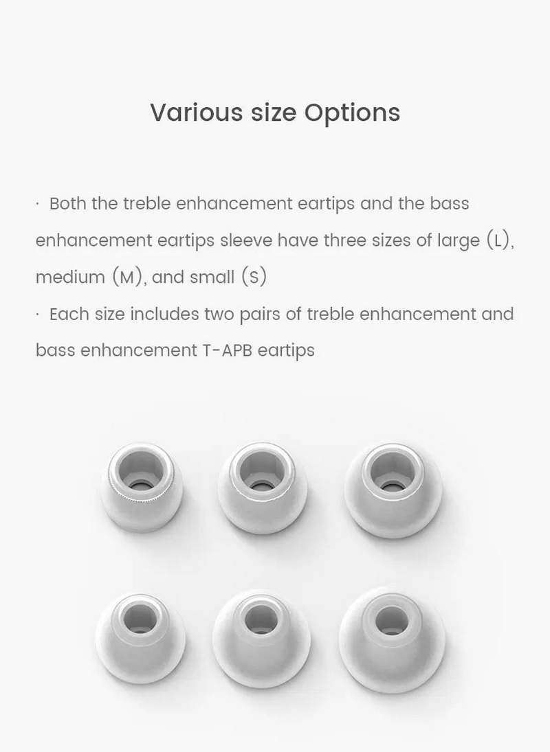 TANCHJIM T-APB จุกหูฟังซิลิโคน ใส่สบาย เพิ่มรายละเอียดเสียง 2 คู่ (T300B + T300T)