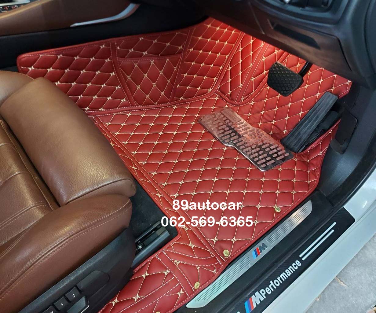 พรมรถยนต์ BMW X6 2021 ปูพรมหกดี สีแดงไวน์