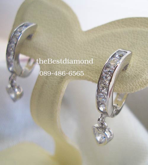 BE612RD+++ต่างหูห่วงเพชร ตุ้งติ้ง หัวใจ+++รูปแบบดูดี ไฮโซ แบบยอดนิยมไม่ล้าสมัย ใส่ทำงาน ใส่ออกงานได้สบาย งานสวย เหมือนออกจากร้านจิว เลยค่ะ