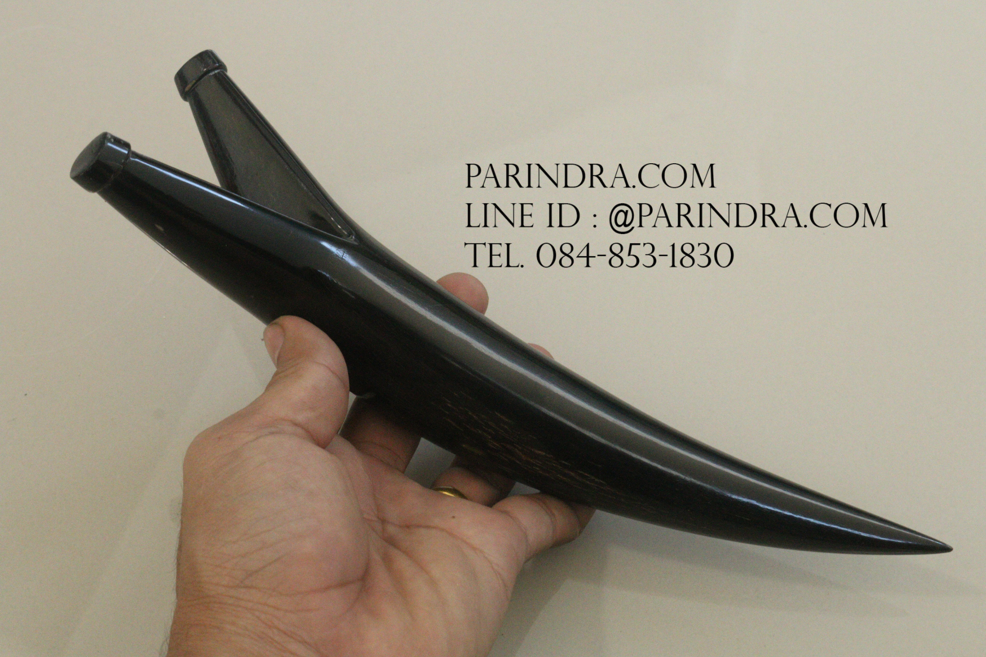 หนังสติ๊กเขาควายตัน สีดำสนิท โค้งงอ เข้ารูปสวยงาม #BAF001