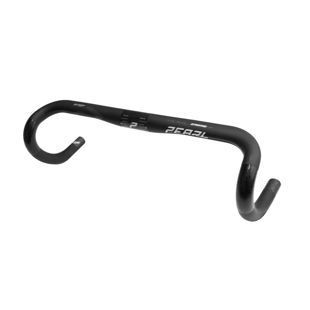 แฮนด์จักรยานเสือหมอบคาร์บอน PEARL Handlebar Road Stratos Carbon Size 40/42/44 cm. Drop : 130 mm. Reach : 75 mm Asian Ergonomics Design
