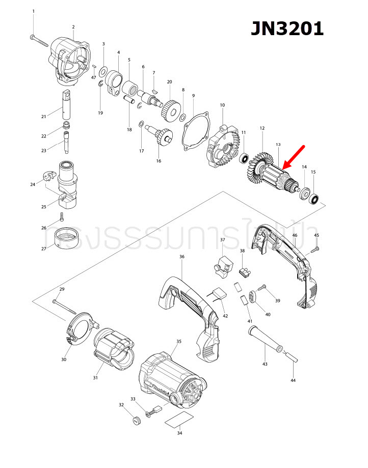 ทุ่น กรรไกรไฟฟ้า Makita มากีต้า JN3201 (แท้) ##