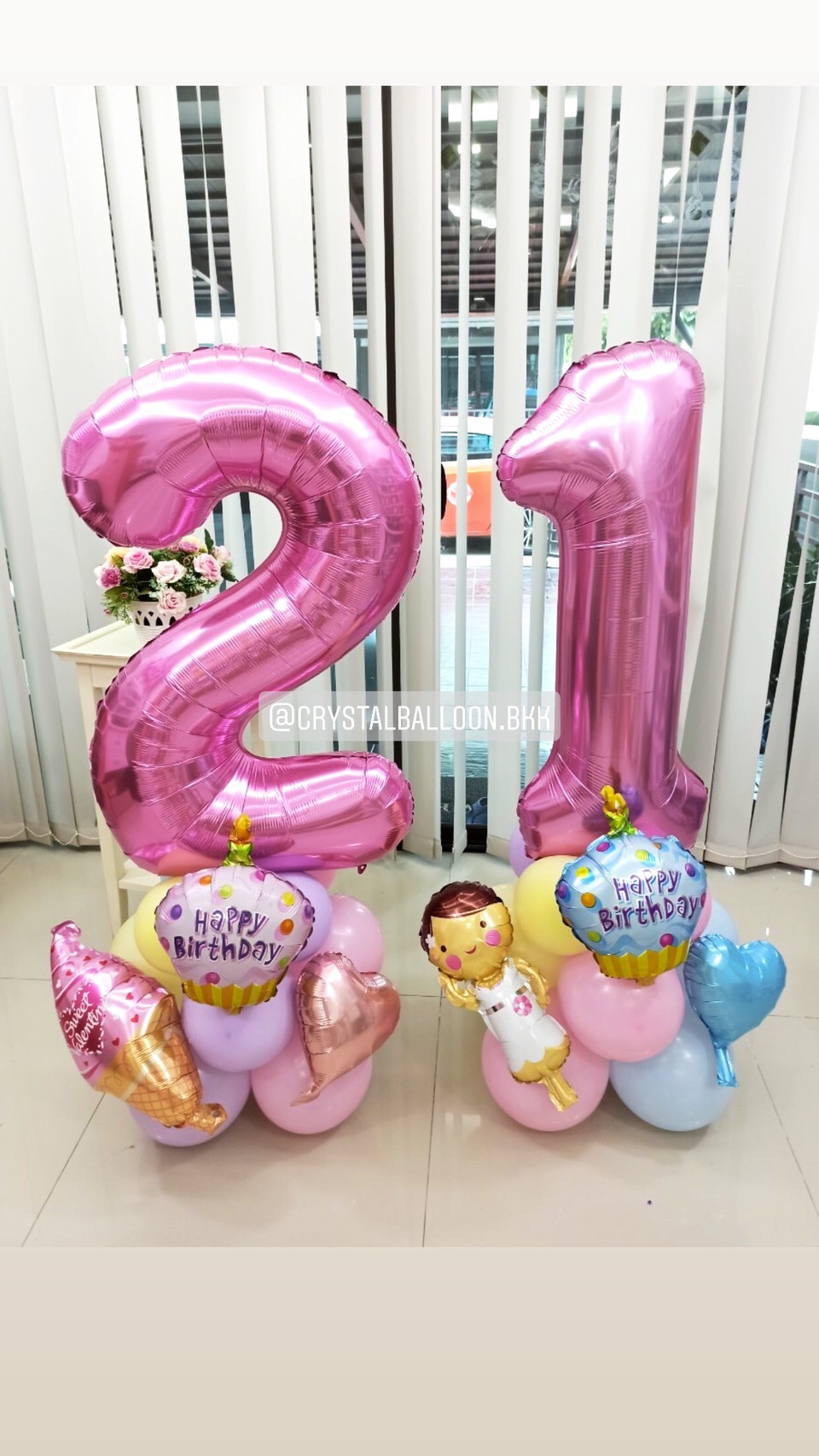 ลูกโป่ง วันเกิดเด็กหญิง แบบแพ็คคู่ น่ารัก น่ารัก สีชมพู พร้อม ฟอยล์ตัวเลขตัวเลขตั้งฐาน ขนาด 40" 2 ชิ้น พร้อมตกเเต่ง สามารถเปลี่ยนสีลูกโป่ง/เปลี่ยนสี-ฟอยล์ตัวเลข/เปลี่ยนฟอยล์ตกแต่งได้
