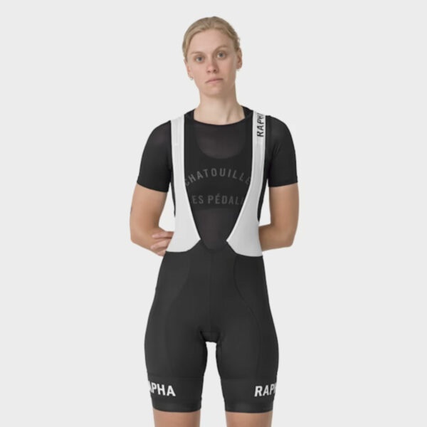 กางเกงเอี้ยมขาสั้น กางเกงปั่นจักรยาน RAPHA WOMEN’S PRO TEAM TRAINING BIB SHORTS 2024 Black/White