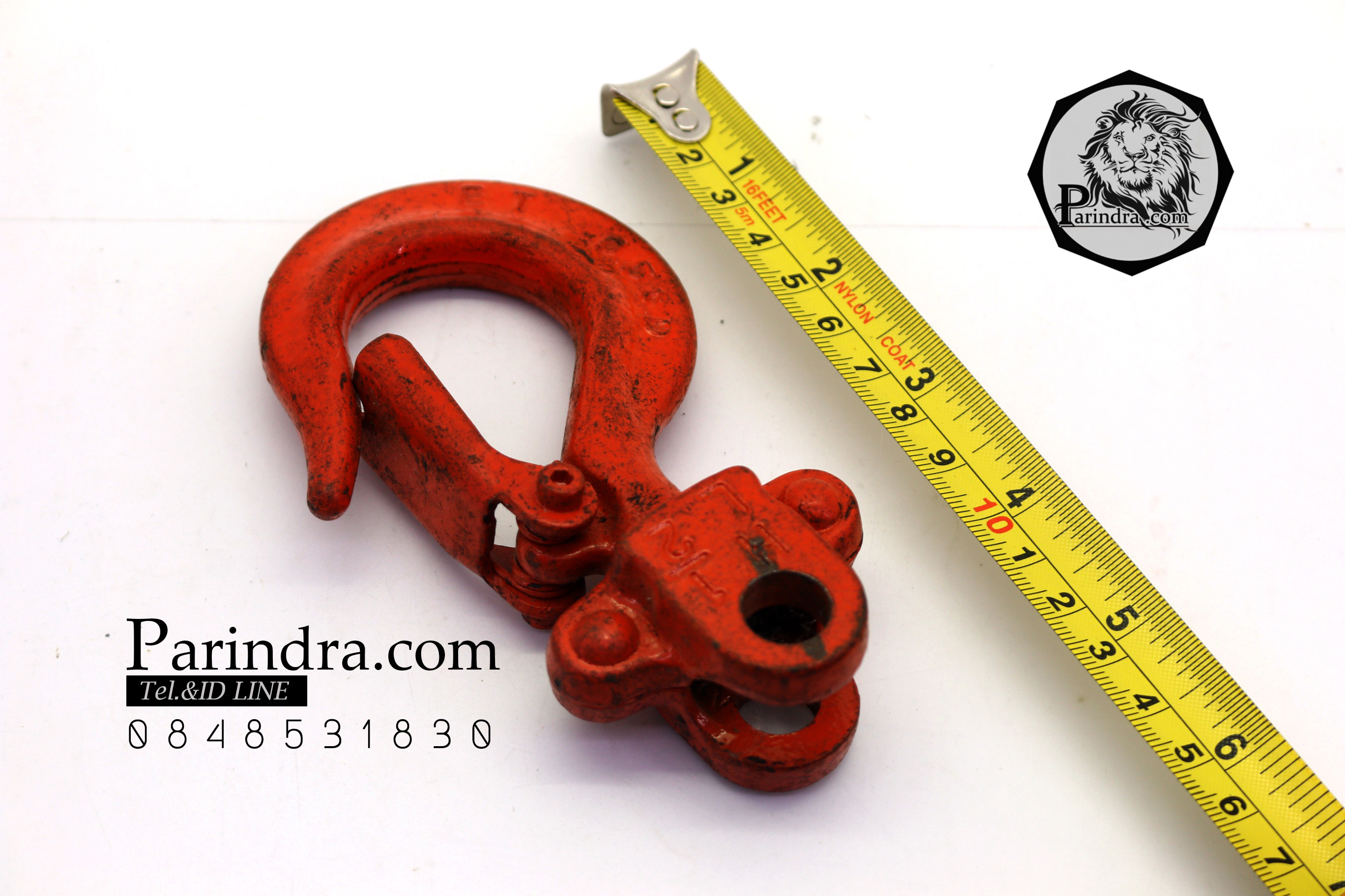 ตะขอเหล็กเกี่ยวของ ของเก่า ตะขอสปริงสีส้ม