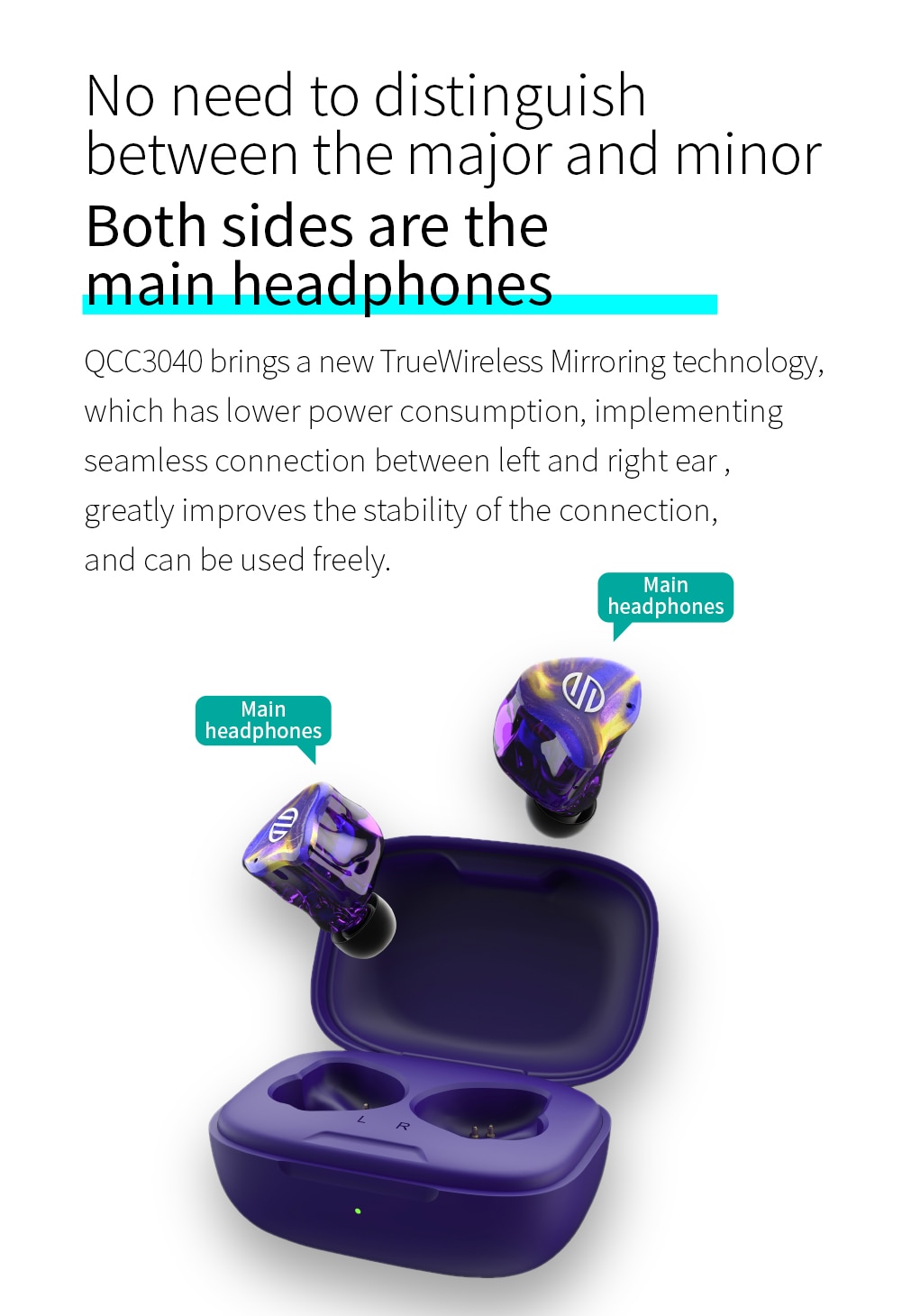 ขาย BGVP Q2S หูฟัง TWS 2 ไดรเวอร์ 1BA Knowles + 1DD