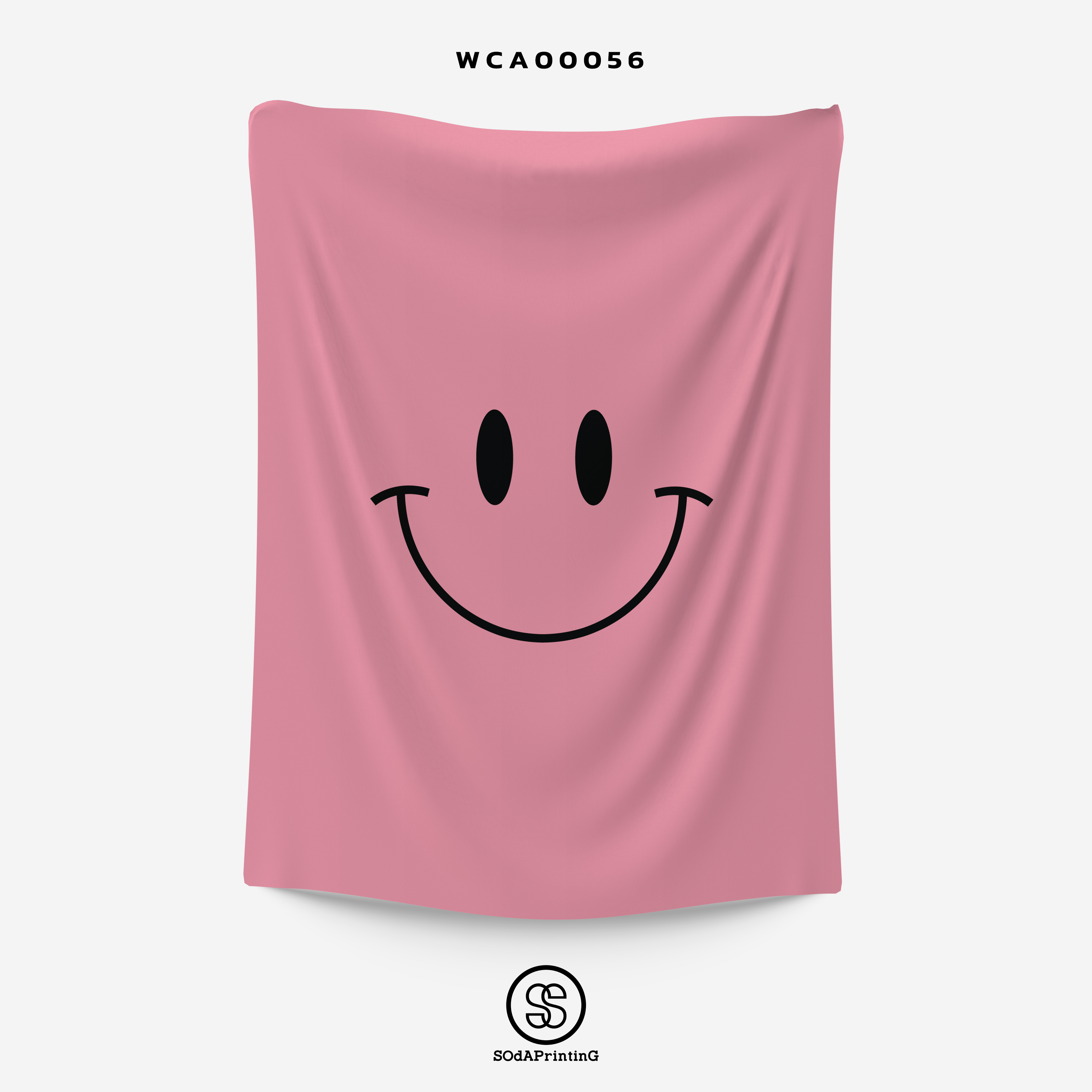 ผ้าติดผนัง ผ้าแขวนผนัง ผ้าตกแต่ง Smiley สีชมพู WCA00056 #SOdAhome #WallCloth