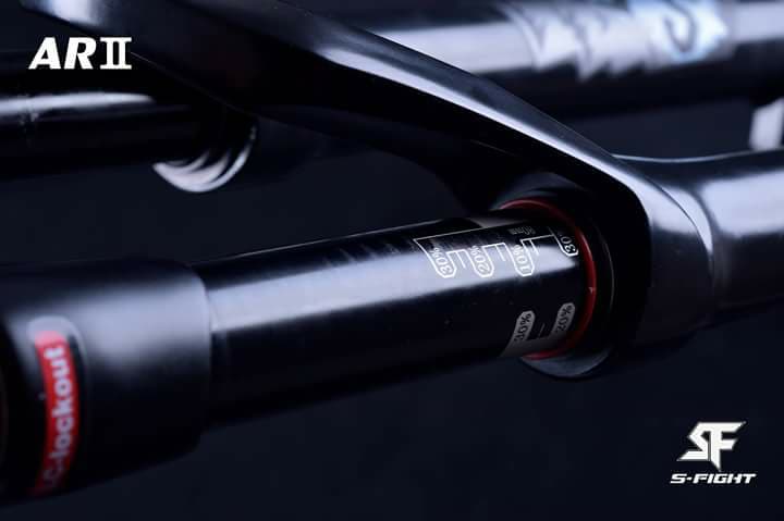 โช๊คลม S-FIGHT AR2 AIR FORK ยุบ 100มม, S518 คอเทเปอร์, แกน 9mm, 29er 2019