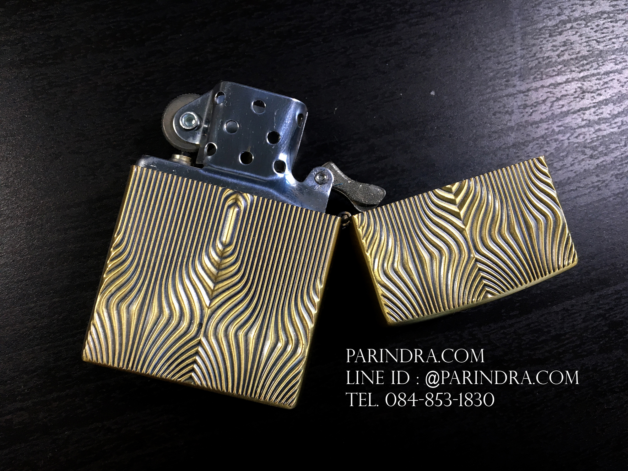 ไฟแช็คน้ำมัน ลายนูน ลวดลายสวยงาม ร่องลึึก (ลายทั้งสองด้าน)