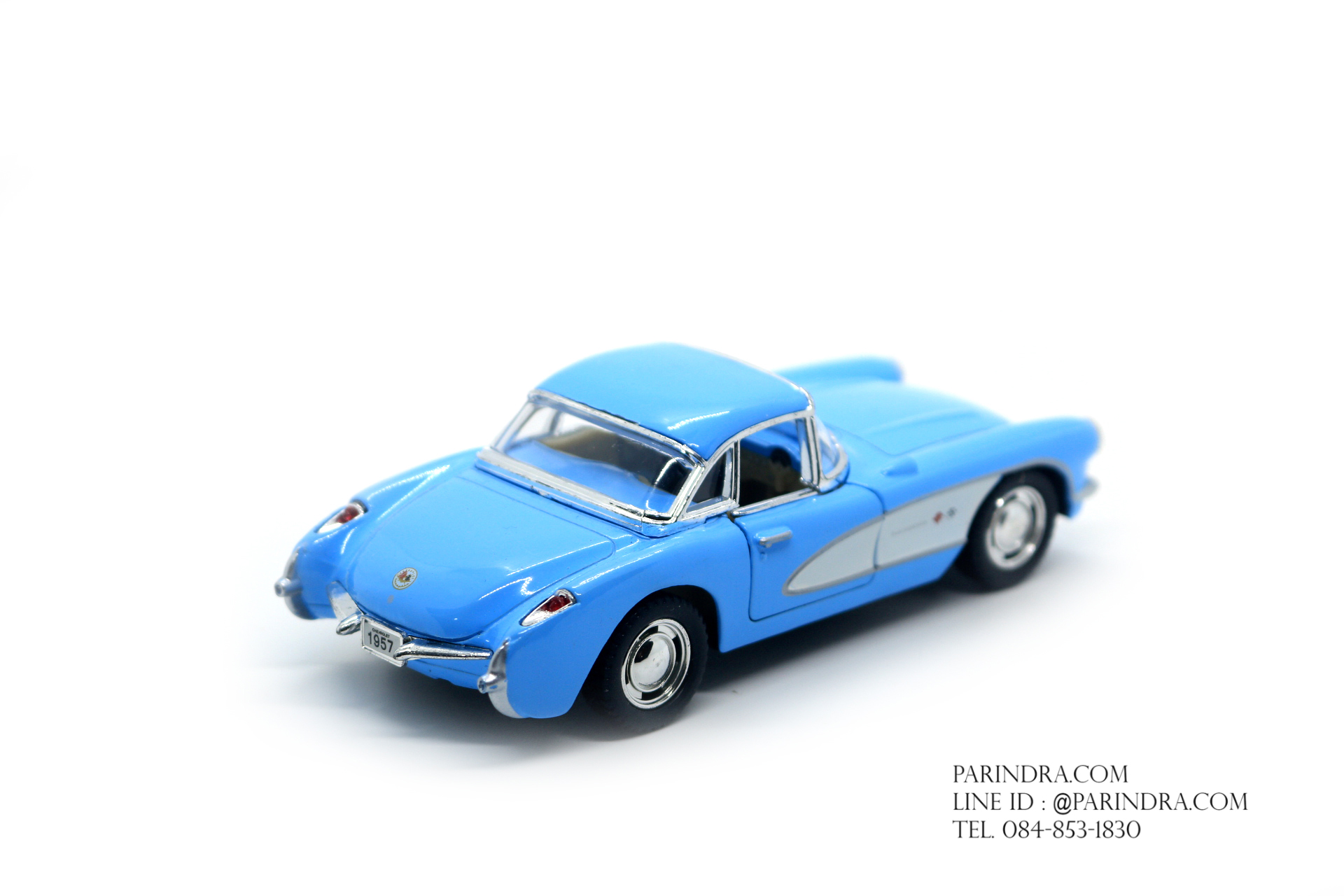 โมเดลรถเหล็ก รถจำลอง CHEVROLET CORVETTE 1957 สีฟ้า