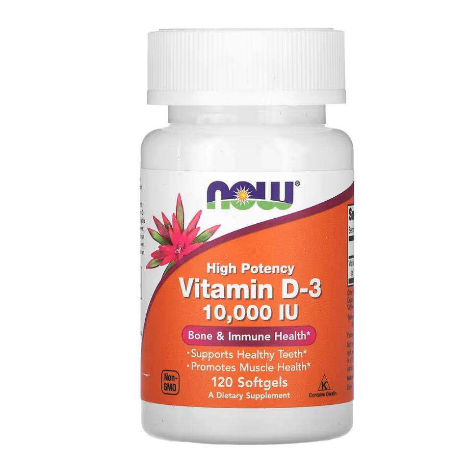 Now Foods, Vitamin D-3, High Potency, 10,000 IU, 120 Softgels