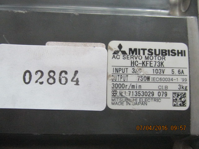 SERVO MOTOR “ MITSUBISHI ” รุ่น HC-KFE73K