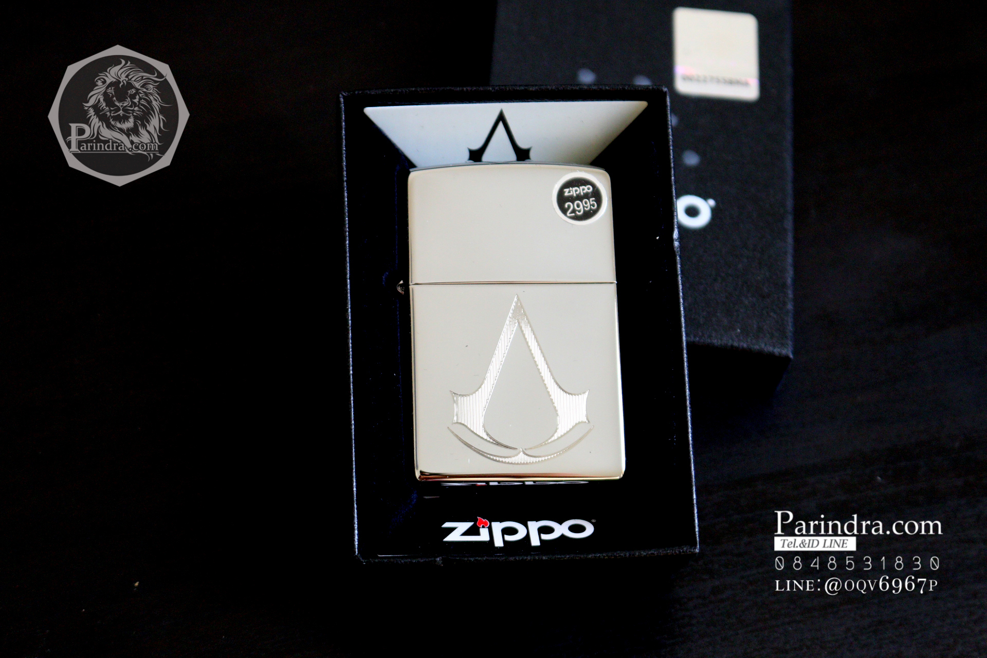 ไฟแช็ค Zippo 29486 Assassins Creed Chronicles High Polished Chrome แท้นำเข้า 100%