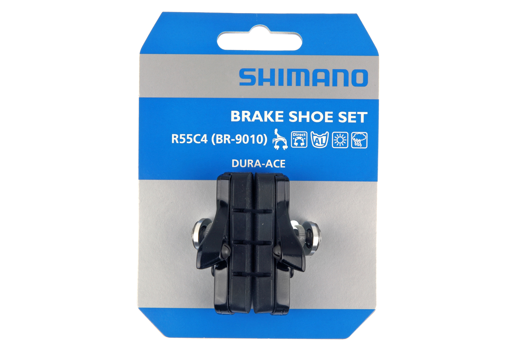 ยางเบลค DURA-ACE, BR-R9110/BR-R9010 Cartridge Brake Shoes, พร้อมฝัก (ต้องใส่กับเบลครุ่นไดเรกเมาท์เท่านั้น) Y-8L398020, R55C4
