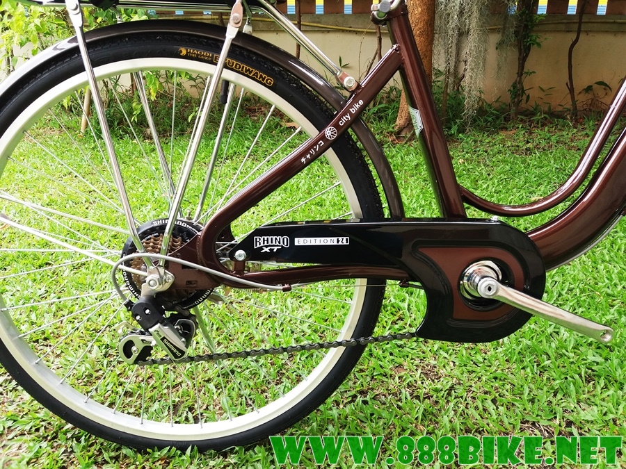 จักรยานแม่บ้าน OSAKA RHINO XT CITY BIKE พร้อมตะกร้า มีเกียร์ 7 สปีดชิมาโน่ ล้อ24นิ้ว