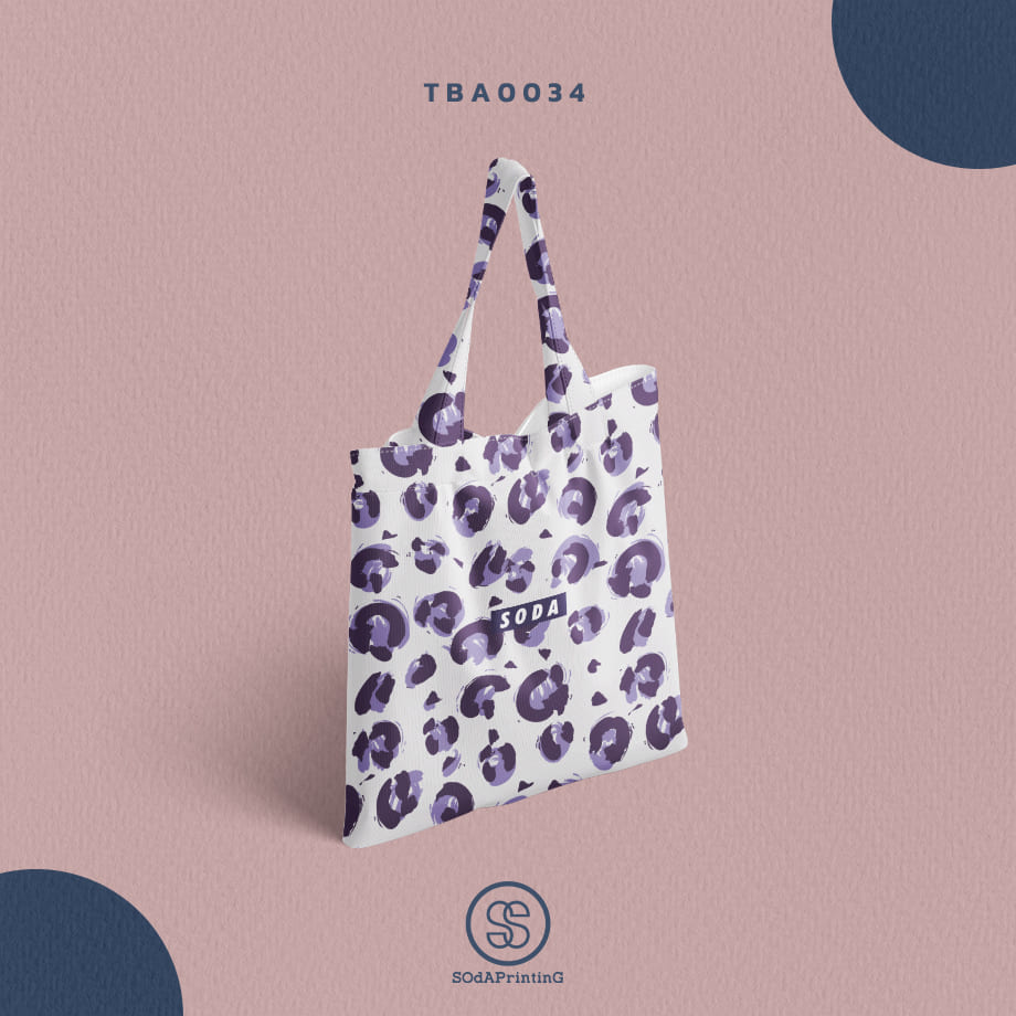 กระเป๋าผ้าแคนวาส พิมพ์ลาย Cheetah TBA0034 #SOdABag #SOdAPrintinG #กระเป๋า #กระเป๋าผ้า