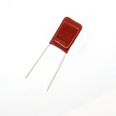 ฟิล์มคาปาซิเตอร์ Metalized Polyester Film 1uF 450Vdc ±5% 85°C ระยะห่างขา 10.0mm