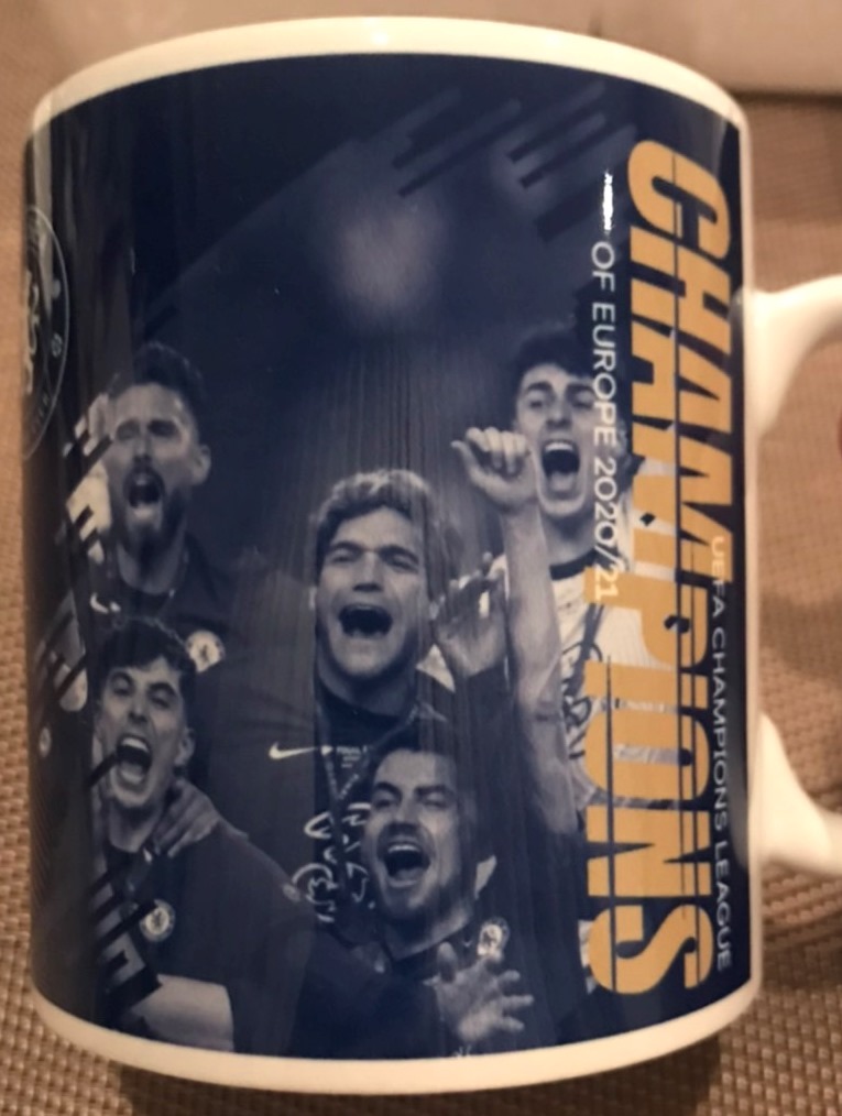 ถ้วยกาแฟ ฟุตบอล สโมสรเชลซี - UCL 2021 CHAMPIONS ใหม่ / CHELSEA Football Club Mug - UCL 2021 CHAMPIONS NEW