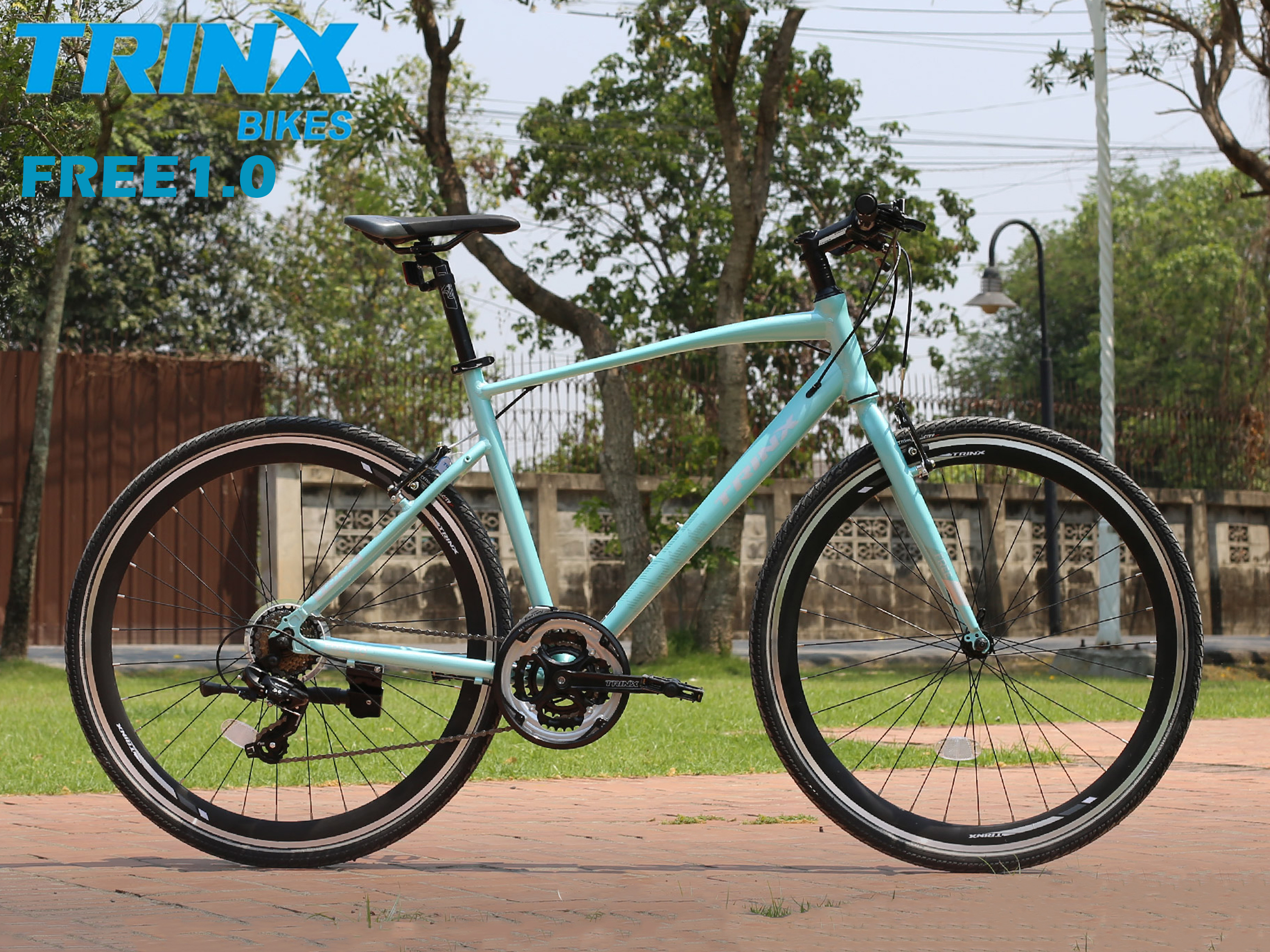 จักรยานไฮบริด TRINX รุ่น FREE1.0 ล้อ 700C เกียร์ 21สปีด เฟรมอลู NEW2023