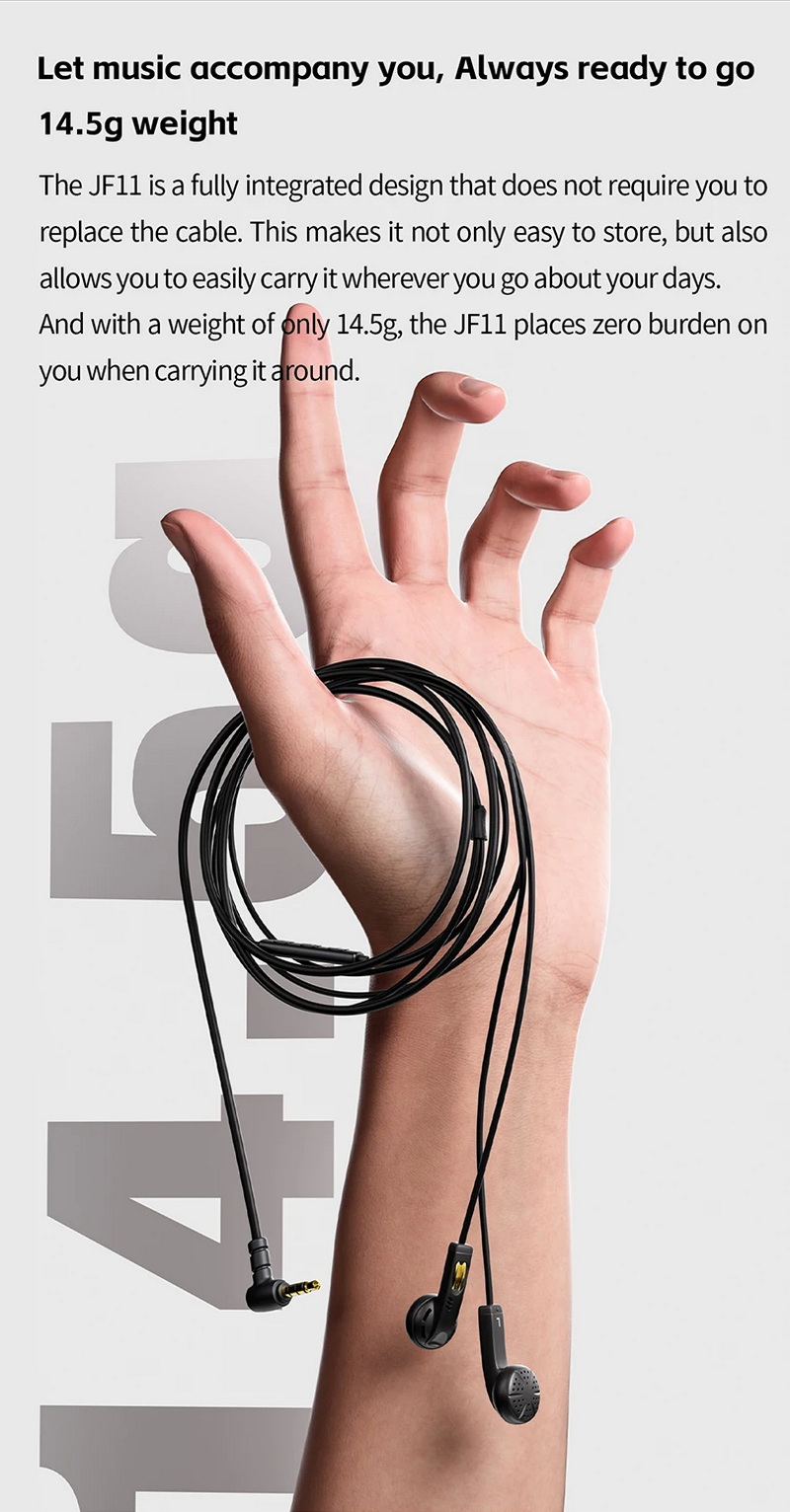 FiiO JF11 (JadeAudio JF11) หูฟังเอียบัด Retro รูปตัว U ไดรเวอร์ไดนามิก 14.2 มม. ประกันศูนย์ไทย