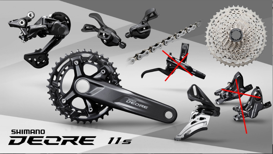 ชุดเกียร์ SHIMANO DEORE GROUPSET M5100, 2X11 สปีด, DEORE MY2022