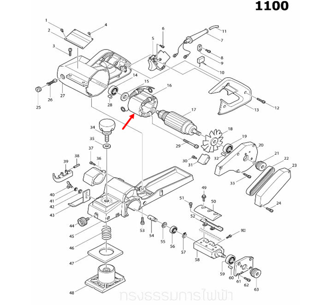 ฟิลคอยล์ กบไฟฟ้า Makita มากีต้า รุ่น 1100, 1100N, 1600 (แท้) ##