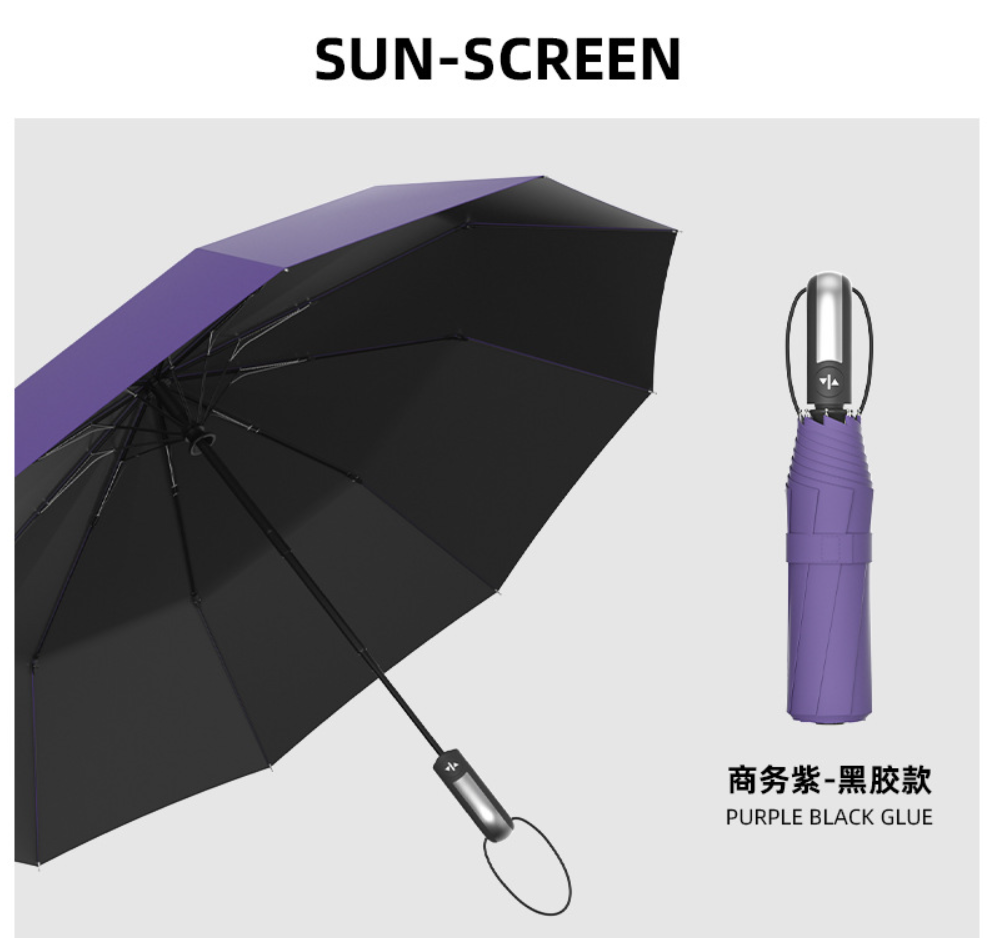 ร่มพับ 3 ตอน 23 นิ้ว 10 ก้าน เปิด-ปิด อัตโนมัติพร้อมสายคล้องมือ รุ่น NQ-66