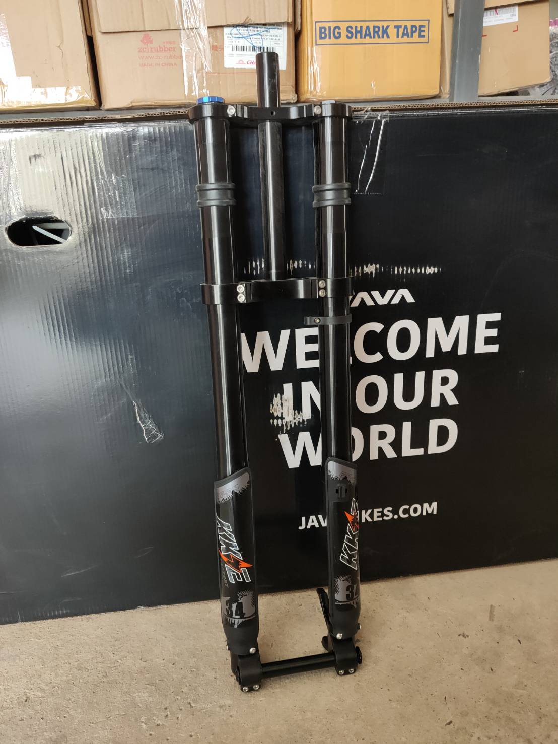 โช๊คจักรยาน KKE Double Crown Bicycle Fork For MTB, Electric Mountain Bike Doodlebike 27.5 โช๊คกลับหัว