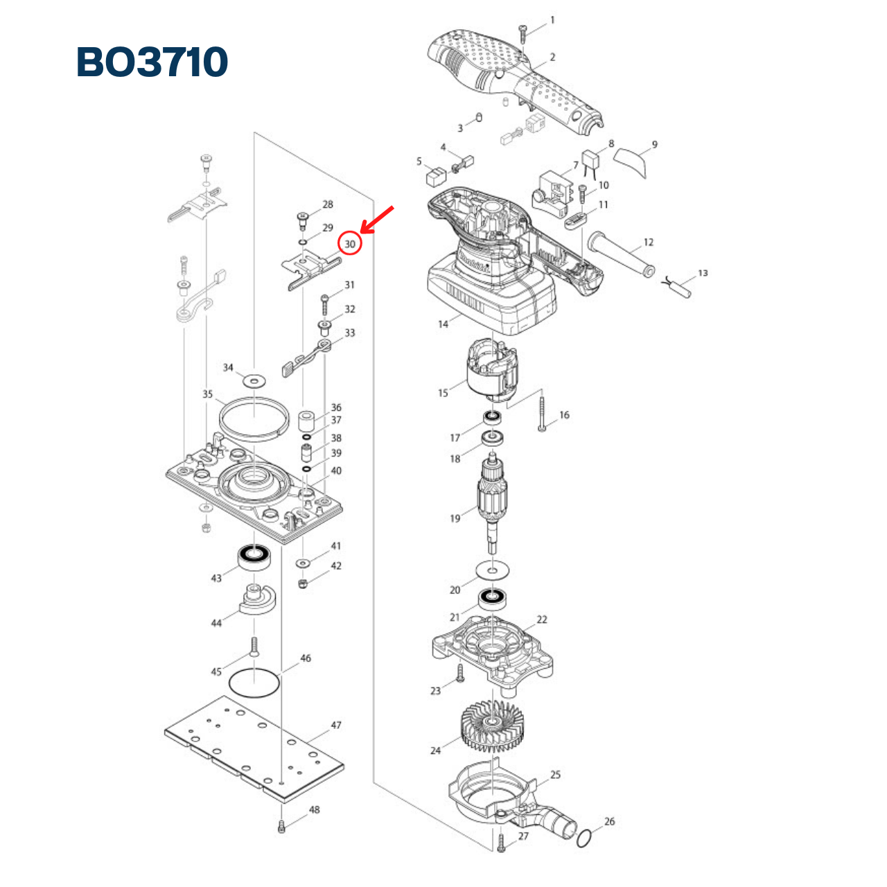 PAPER CLAMP รุ่น BO3710, BO3711 [#30], DBO380 [#24] Pn.346102-1 (แท้) ##