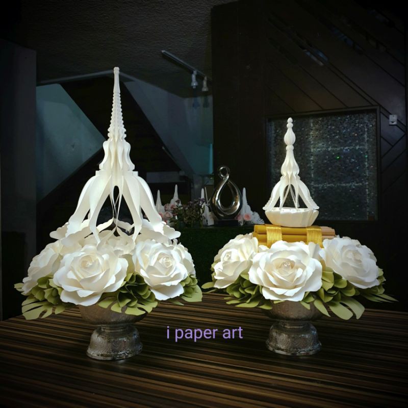 พานดอกไม้-กรวยครอบ สินค้าไทย งานปราณีต | กรวยอุปัชฌาย์-กรวยบวช | พานสักการะ บวงสรวงบูชา