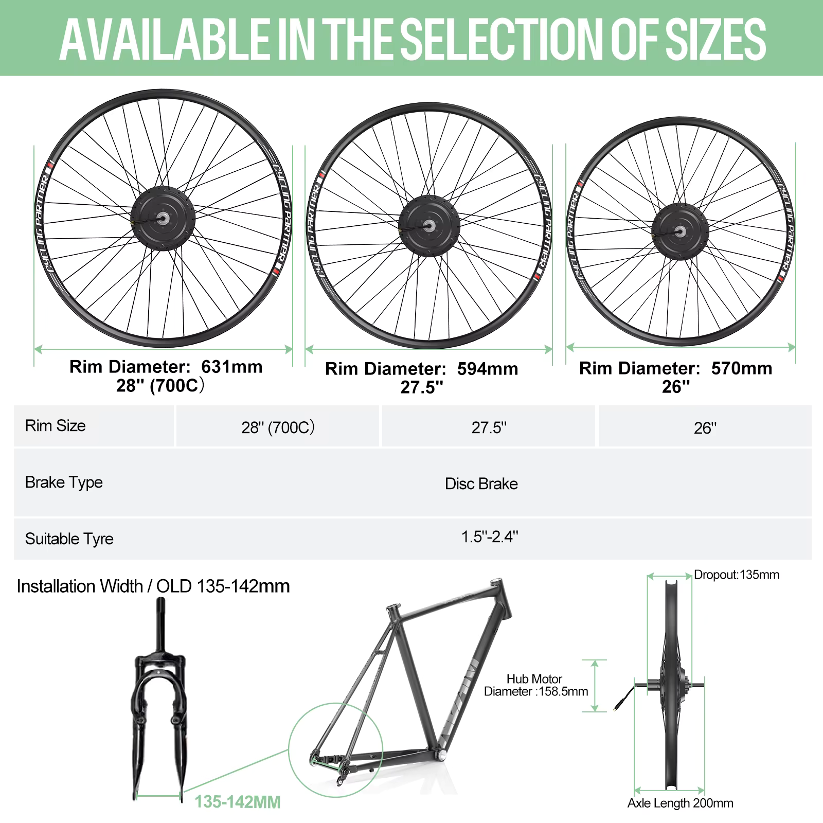 BAFANG Ebike Conversion Kit 48V | 500W / 750W | 26"–29" Wheels | Brushless Hub Motor | IPX5 Waterproof | LCD Display | Rear Wheel Kit