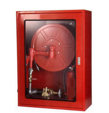 ตู้ FIRE HOSE REEL ขนาด 80 x 110 x 35 cm. (แบบลอย/แบบฝัง) พร้อมอุปกรณ์ครบชุด
