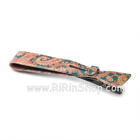 Aznavour กิ๊บปากเป็ดเซลลูโลสโบว์ลาย Paisley (Dark Green)