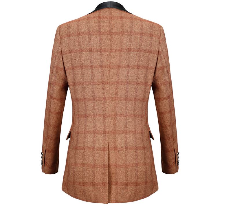 Pre-order ชุดสูทชาย ลายสก็อตสีเทาปกดำ รุ่นยอดฮิต