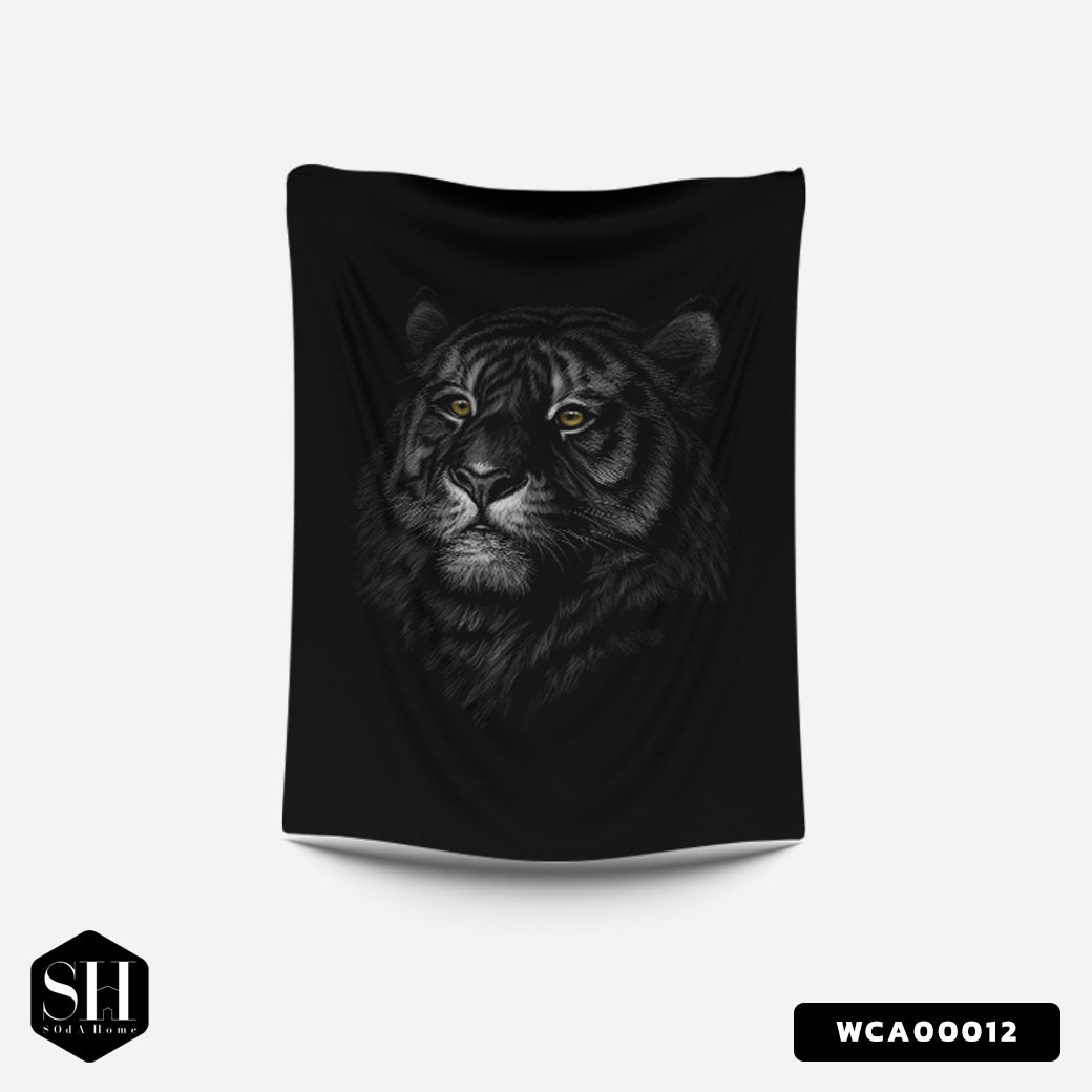 ผ้าติดผนัง ผ้าแขวนผนัง ผ้าตกแต่ง Tribal Tiger WCA00012 #SOdAhome #SOdAPrintinG #WallCloth