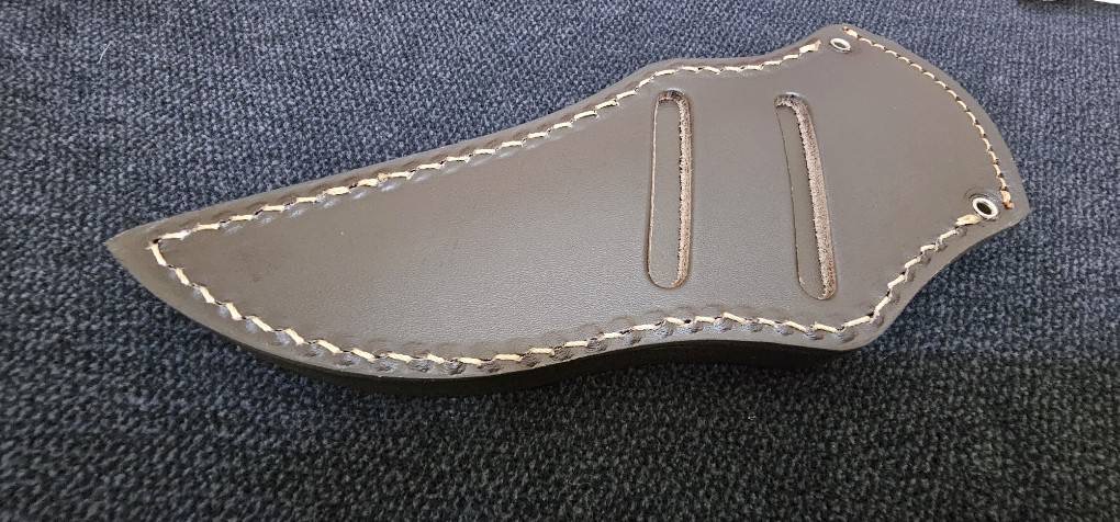 Spyderco Bill Moran Sprint Run Fixed Blade Knife 3.92" Dense Twist Damasteel DS93X Upswept Blade, FRN/Kraton Handle