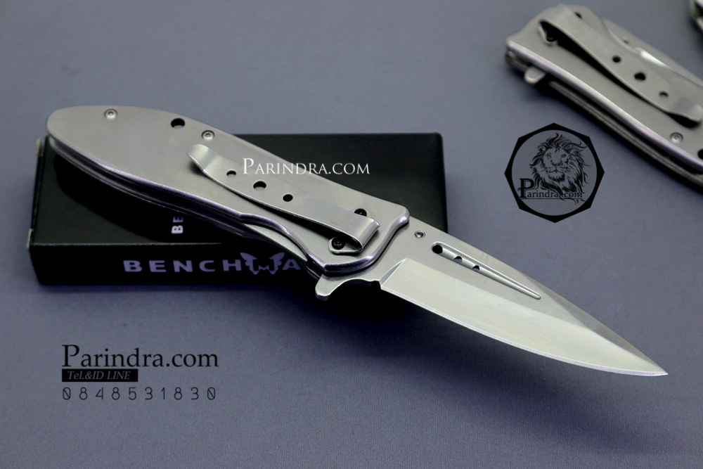 มีดพับ BenchMade สี เงินเงา ด้ามฝังไม้ รุ่น DA76 (OEM)