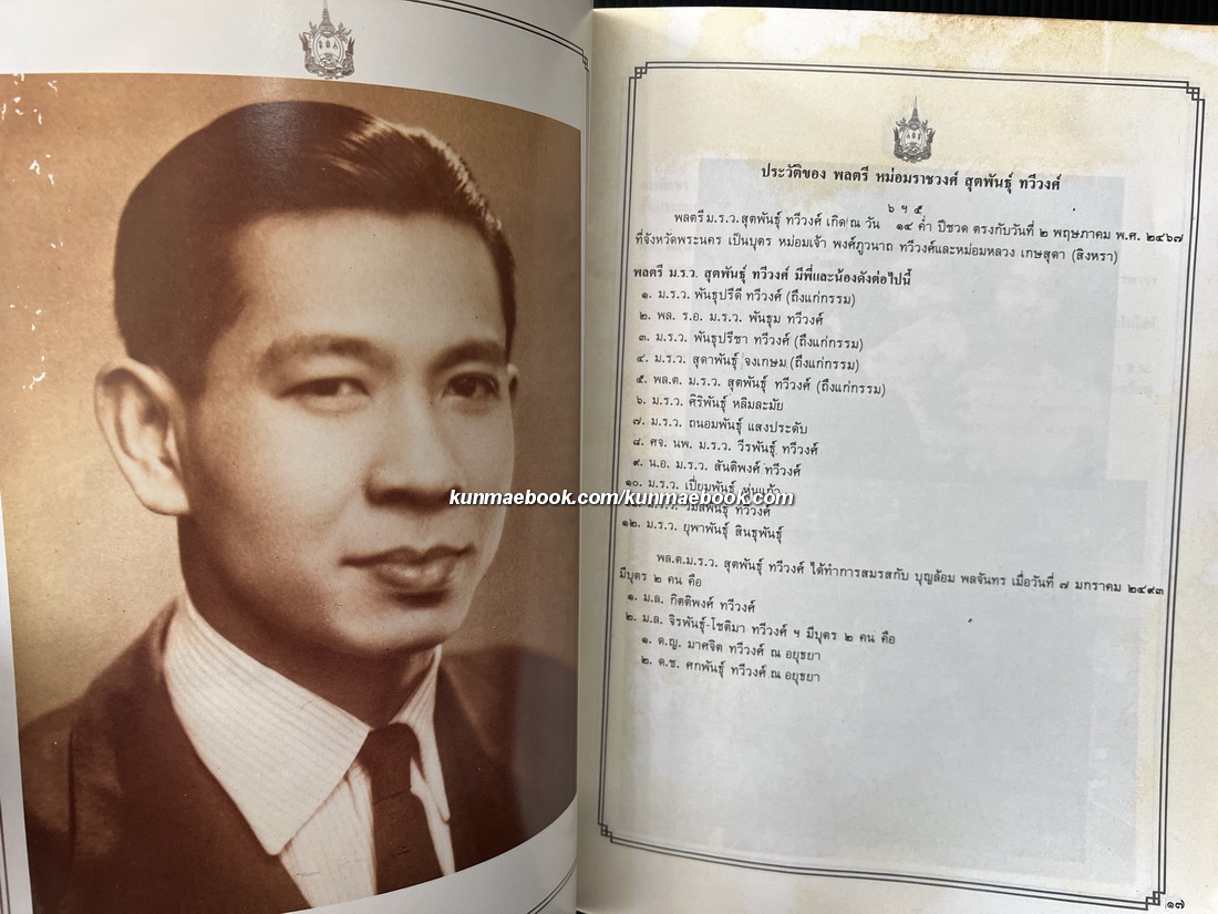 อนุสรณ์ในงานพระราชทานเพลิงศพ พลตรี หม่อมราชวงศ์สุตพันธ์ ทวีวงศ์ ป.ม.,ท.ช.